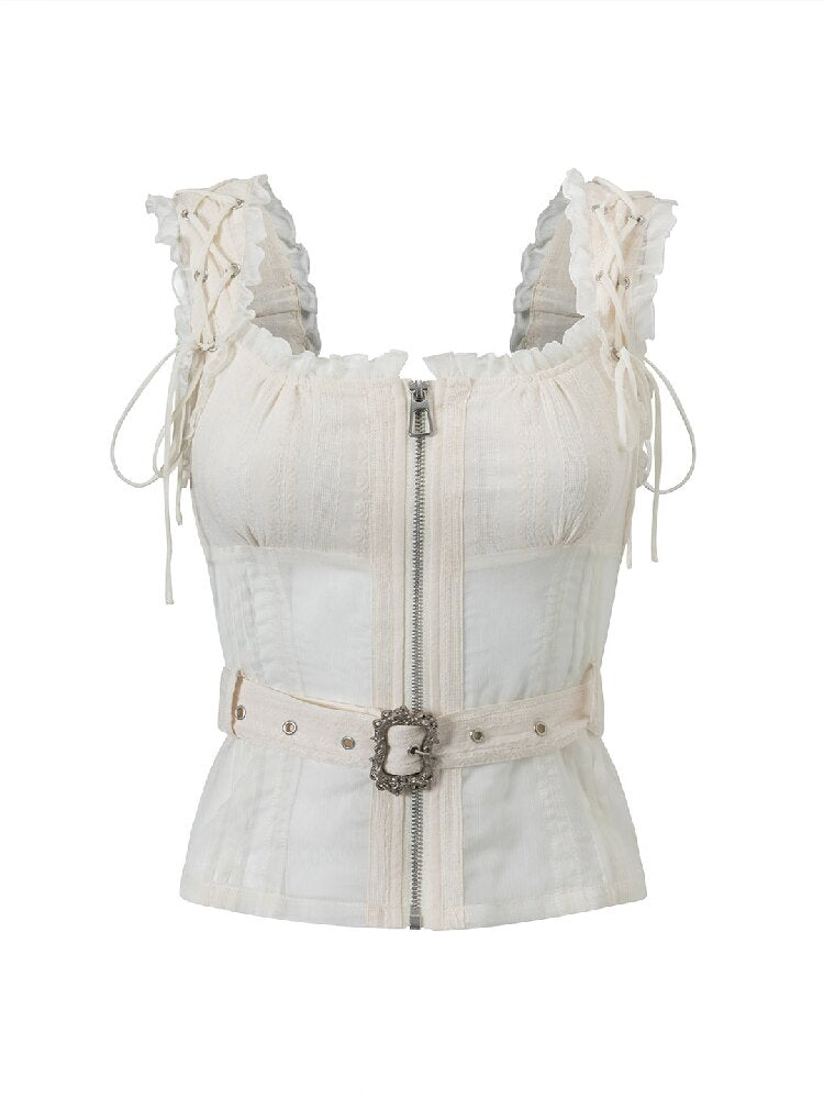 Textured Distressed Chiffon Top【s0000017492】