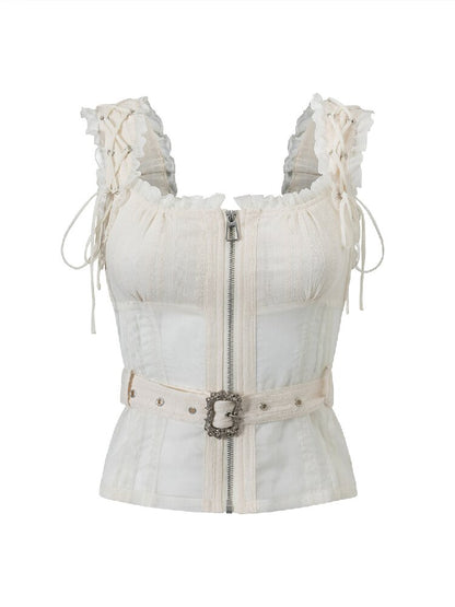 Textured Distressed Chiffon Top【s0000017492】