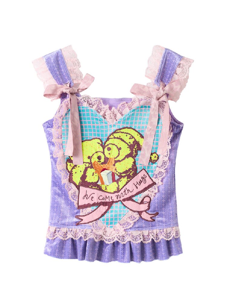 Velvet Bear Embroidery Vest【s0000017117】