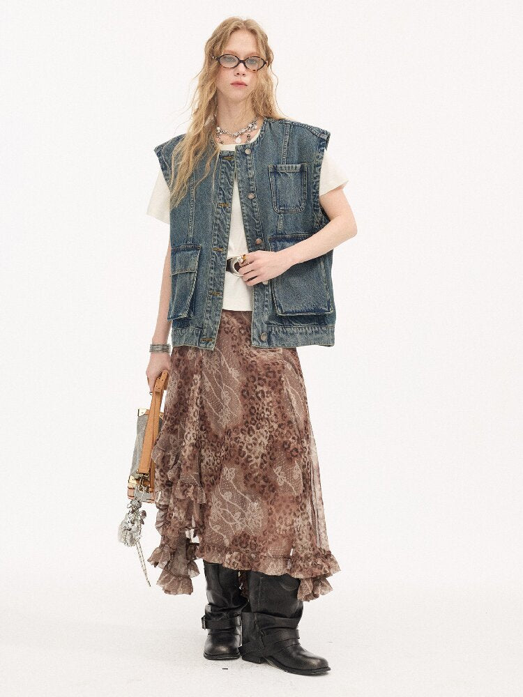 Loose Large Pocket Denim Vest【s0000015898】