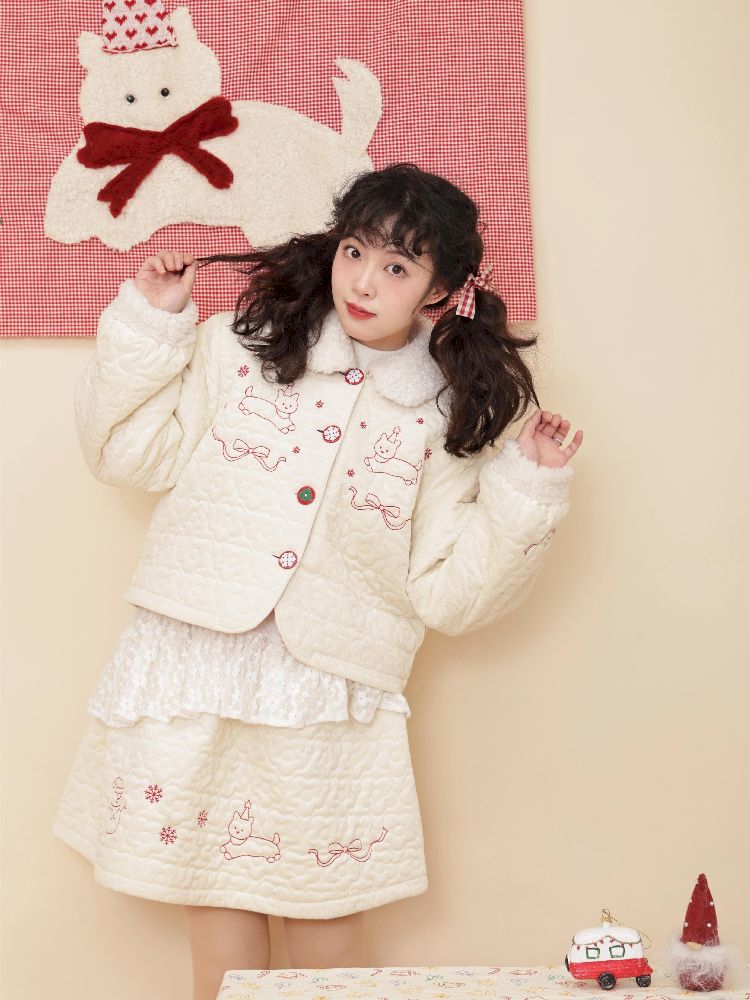 Doll Collar Cotton Half Skirt Set【s0000011201】