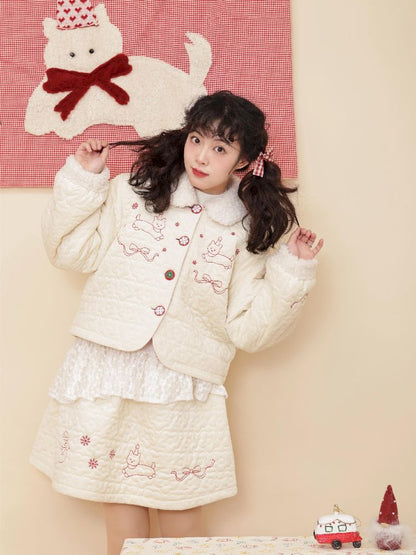 Doll Collar Cotton Half Skirt Set【s0000011201】