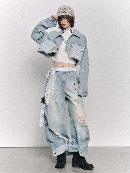 Vintage Millennium Spice Girl Denim Short Jacket【s0000015969】