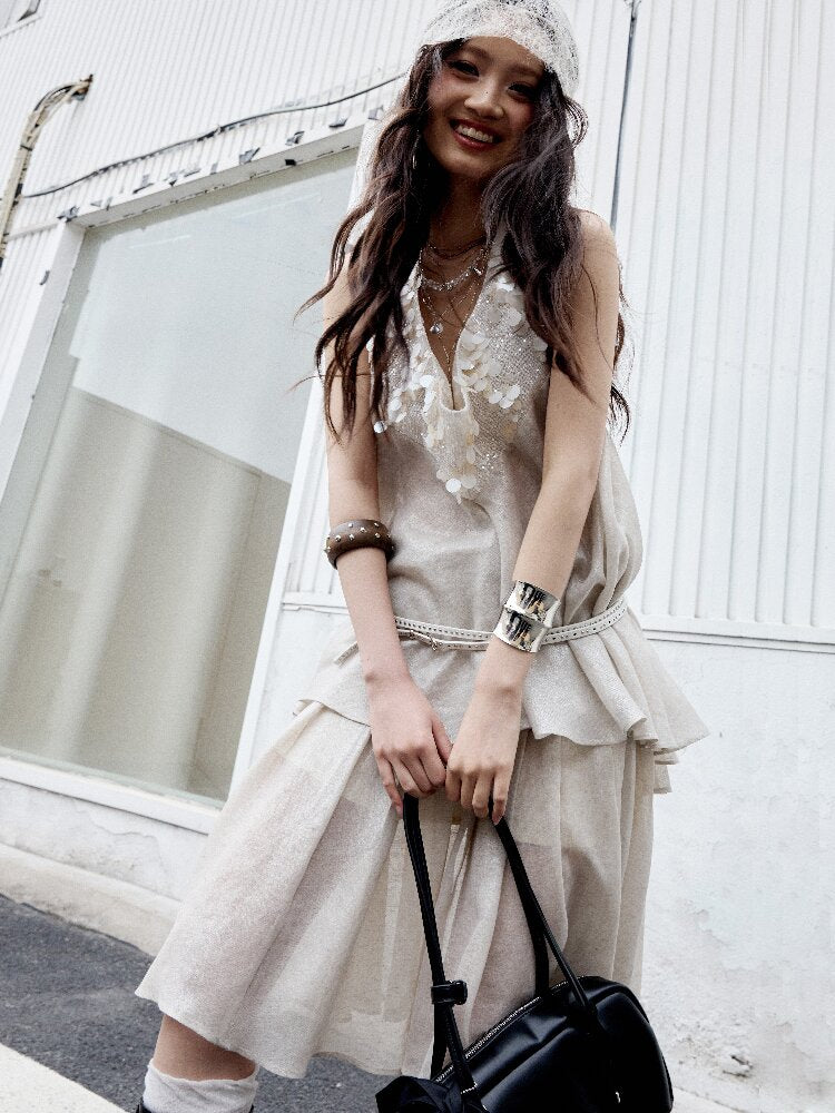 Romantic Sequin Halterneck Dress【s0000016863】