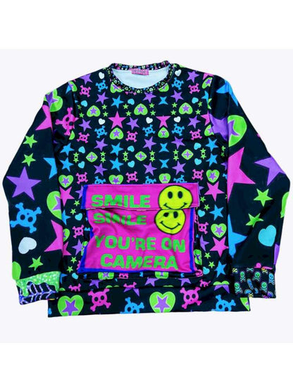 Y2K Dopamine Loose Fleece Long Sleeve Top【s0000014634】