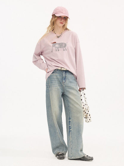 Split Cat Whiskers Scimitar Jeans【s0000015895】