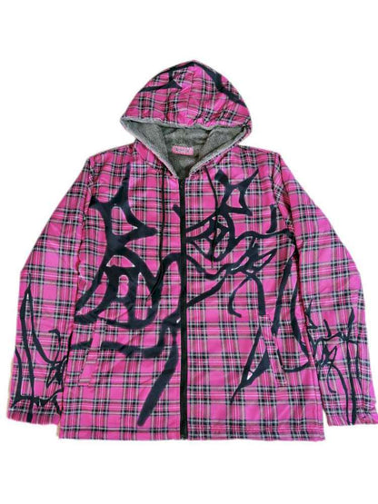 Y2K Subculture Loose Hooded Fleece Jacket【s0000014632】