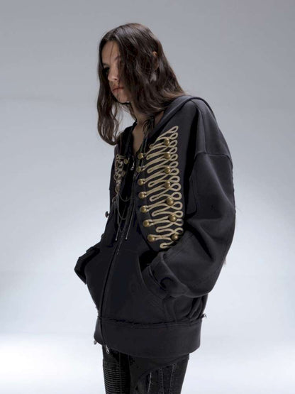 Classic Napoleon Embroidered Hooded Zipper【s0000014711】