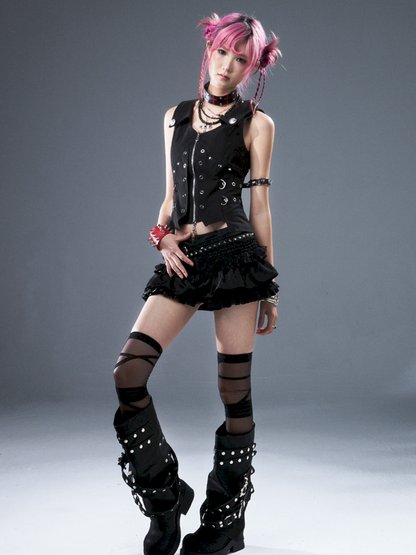 Punk Metal Slim-Fit Waist-Defining Vest【s0000012939】