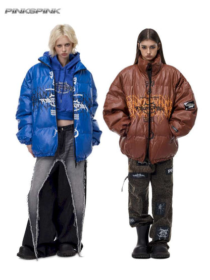 Logo PU Leather High Collar Suit【s0000015137】