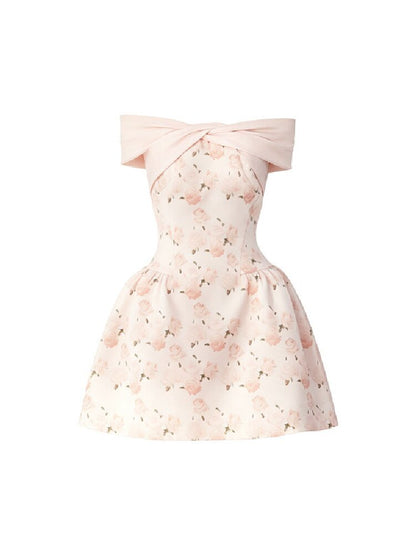 Satin Rose Oil Painting Puffy Dress【s0000016879】