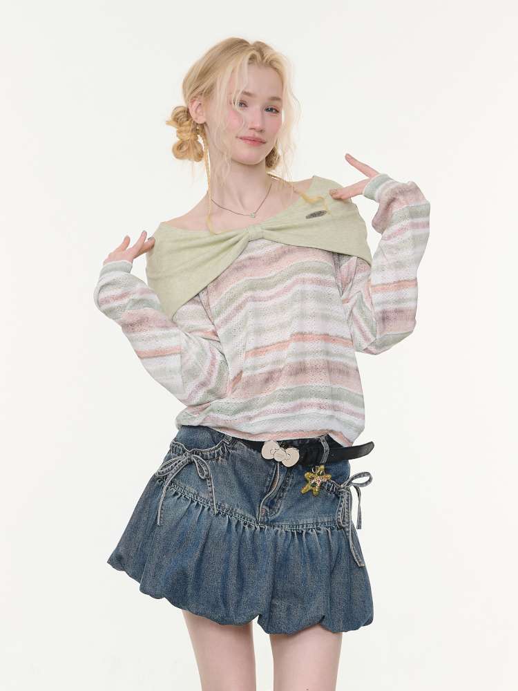 Spring Mist Butterfly Knit Top【s0000015428】