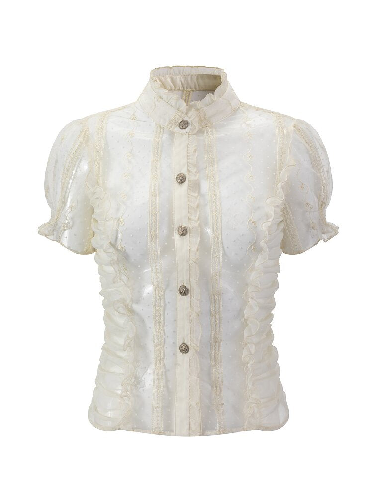 Romantic Archer Polka Dot Shirt【s0000017041】