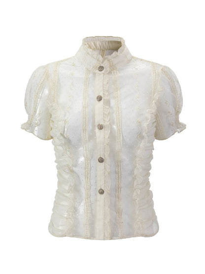Romantic Archer Polka Dot Shirt【s0000017041】