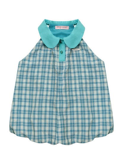 Summer Plaid Doll Collar Vest Top【s0000017153】