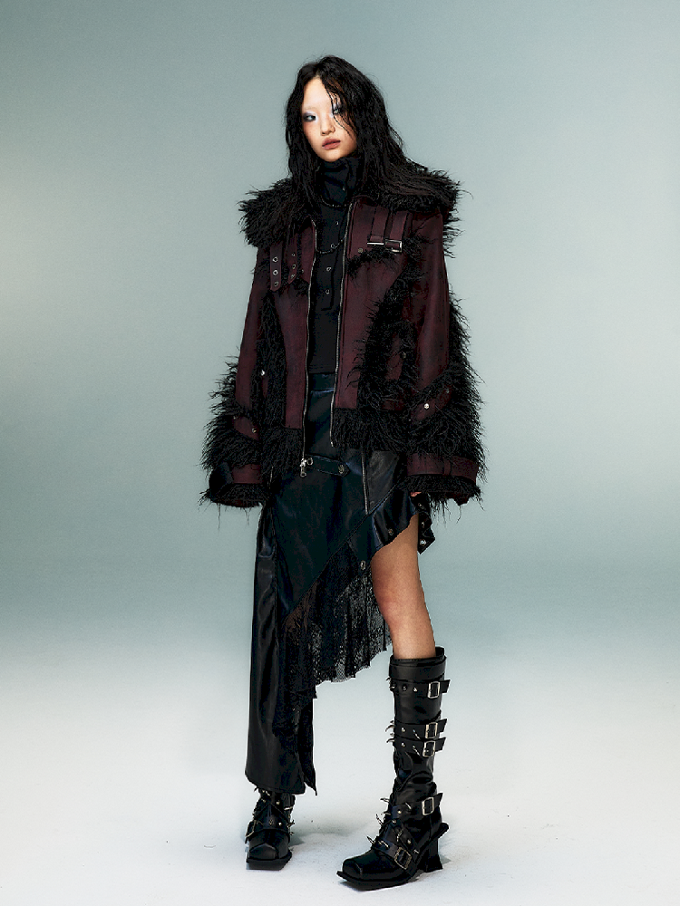 Lapel Suede Eco-Fur Warm Coat【s0000011477】