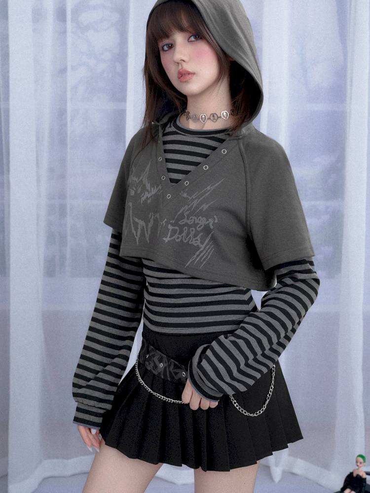 Two-Piece Suit Hooded T-Shirt【s0000014367】