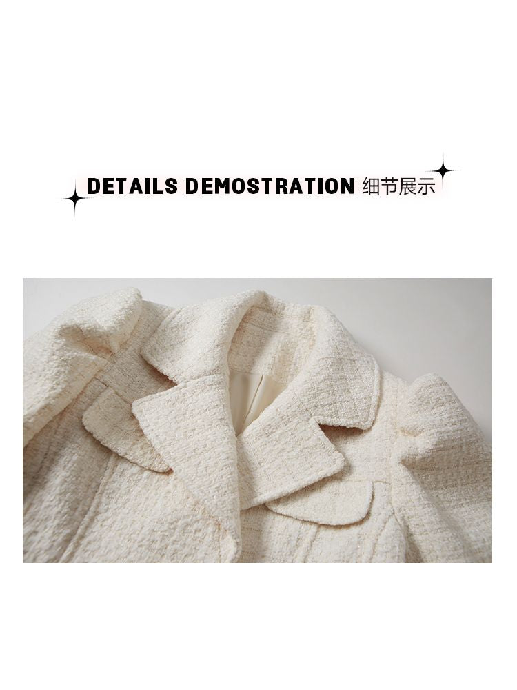 Pleated Waisted Tweed Jacket【s0000005281】