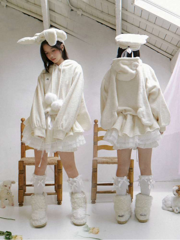 Plush Angel Ears Low Waist Dress【s0000014941】