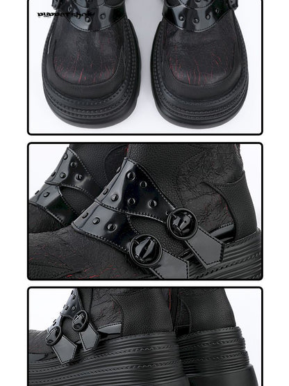 Black Cool Square Toe Martin Boots【s0000013707】