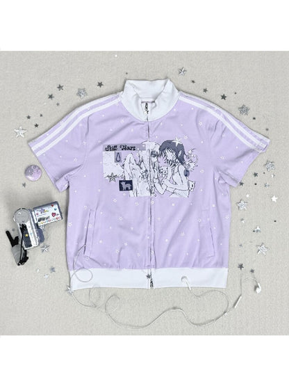 Angel Illustration Purple Cardigan【s0000016543】