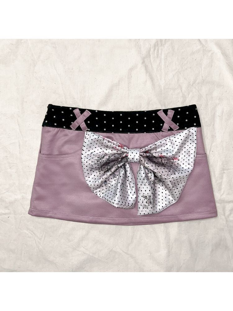 Patchwork Bowknot Half-body Skirt【s0000011950】