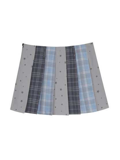 Star Gummy Splicing Pleated Skirt【s0000015438】