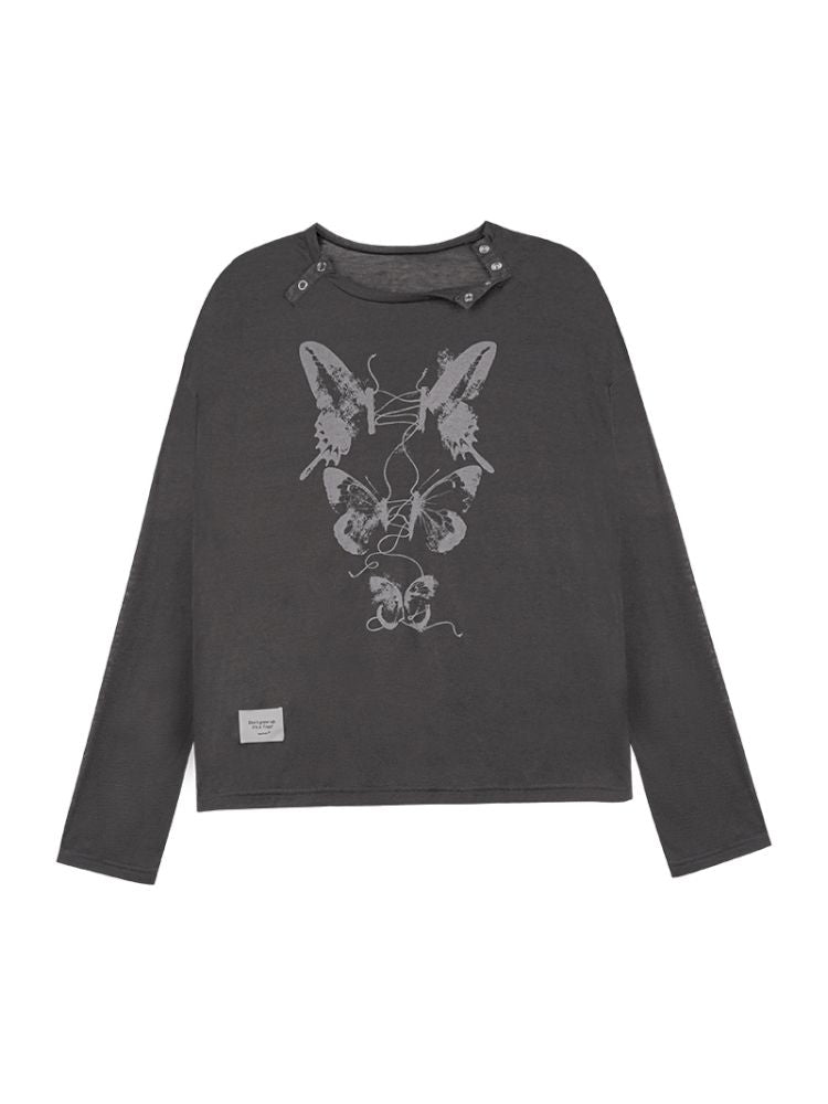 Butterfly Knit Cowl Sweet Cool Casual Top【s0000013361】