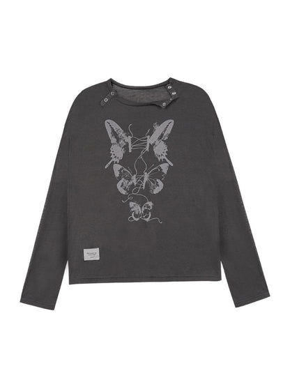 Butterfly Knit Cowl Sweet Cool Casual Top【s0000013361】