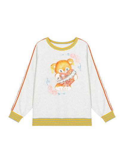 Bear Illustration Sports Sweatshirt [S0000010518]