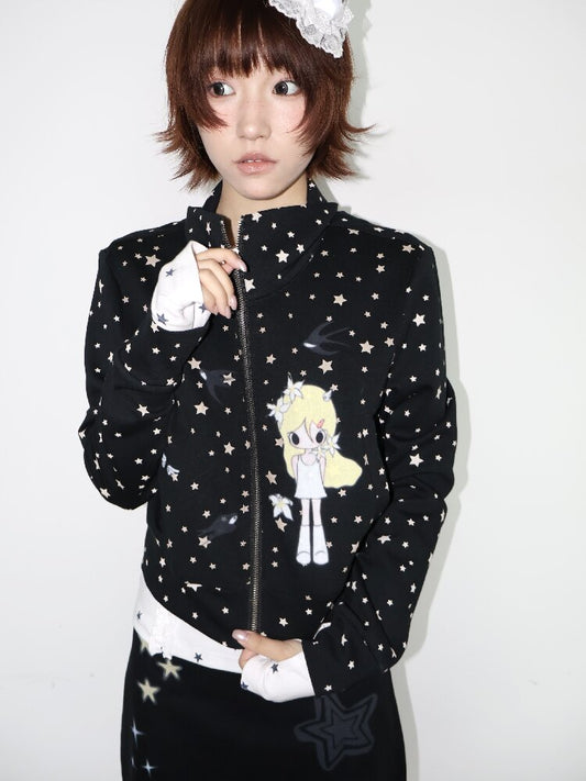 Illustration Short Shoulder Sweatshirt【s0000018664】