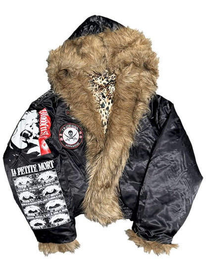 Leopard Print Lining Thickened Hooded Coat【s0000014537】