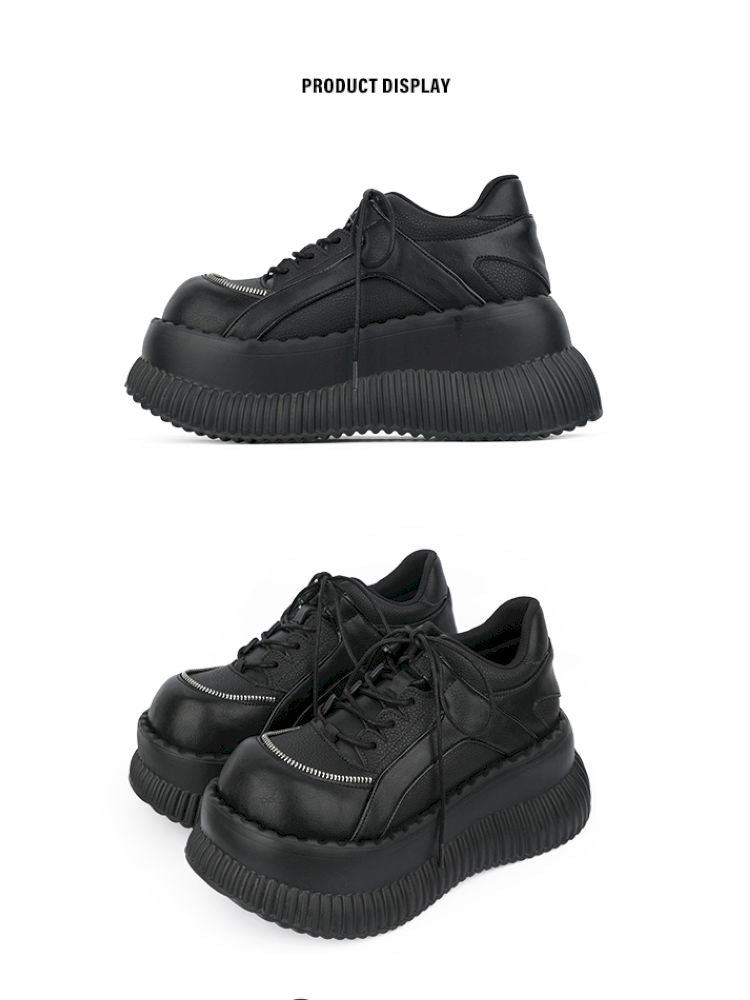 Gothic subculture lace up thick bottom shoes【s0000013710】
