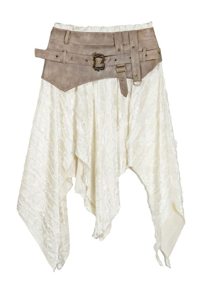 Punk splicing velvet bustier skirt【s0000013886】