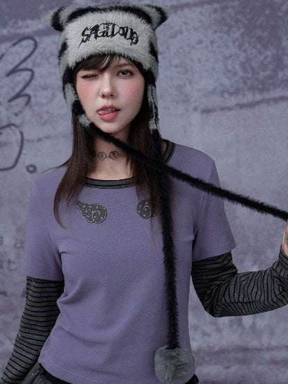 Fake Two Straight Shoulder T-shirt【s0000015763】