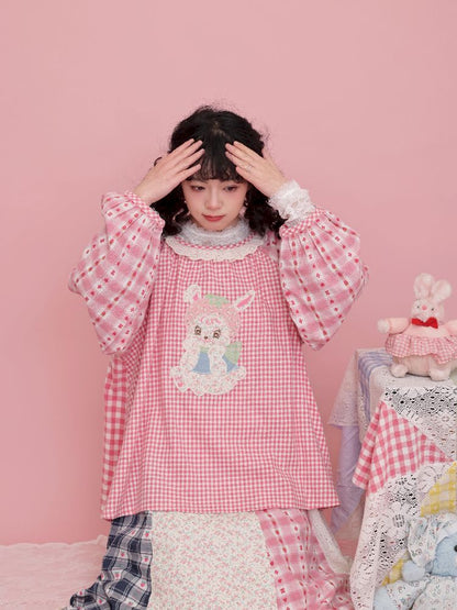 Strawberry Bunny Balloon Sleeve Shirt【s0000012017】