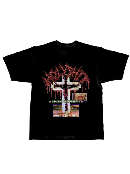 Subculture Print Unisex Loose T-shirt【s0000013600】