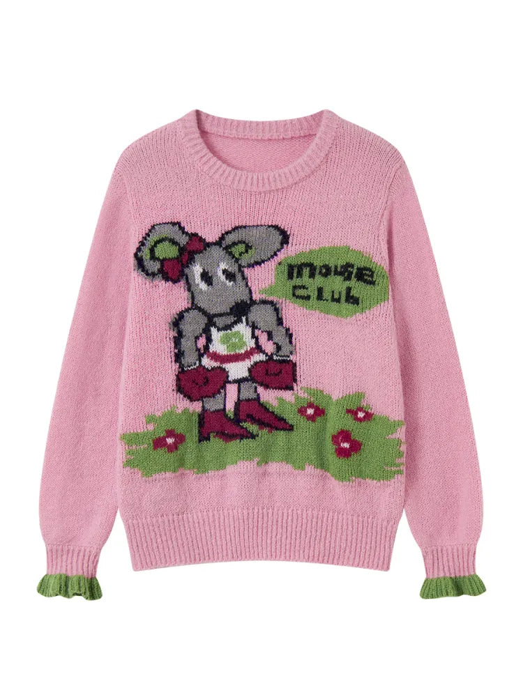 Pink Mouse Sweater Long Sleeve【s0000014140】