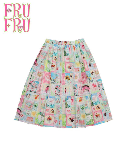 Summer Print Pleated Half Skirt【s0000017451】