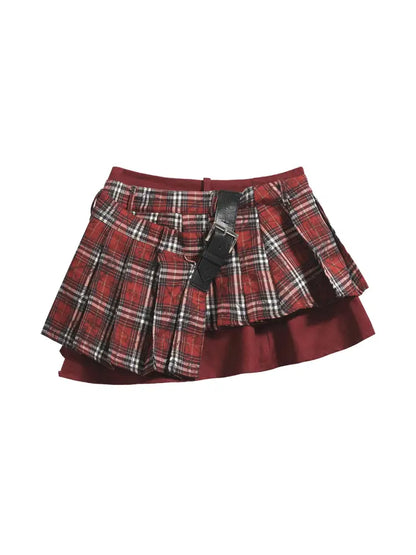 College Style Asymmetric Suit Pleated Skirt【s0000014205】