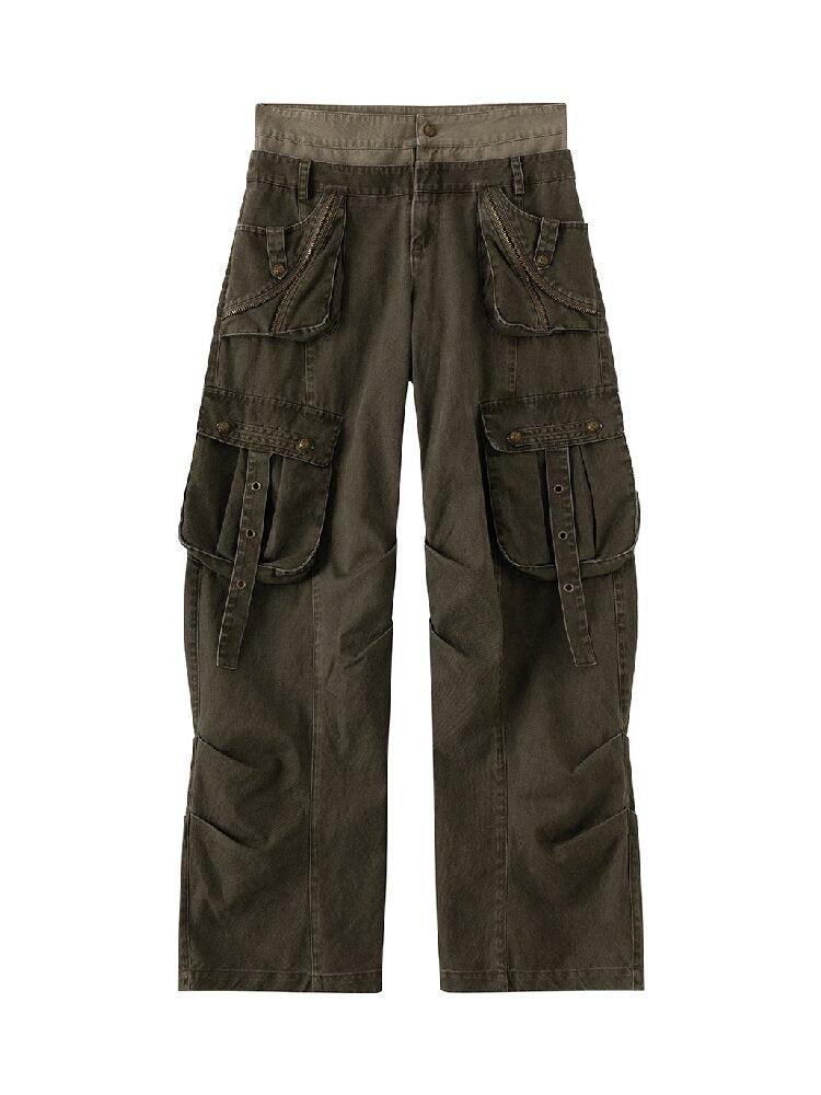 Double Waist Distressed Workwear【s0000017855】