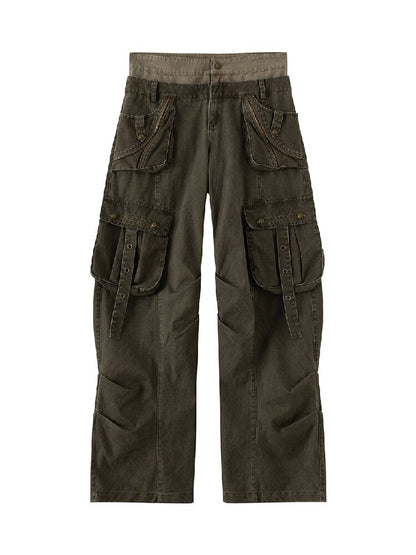 Double Waist Distressed Workwear【s0000017855】