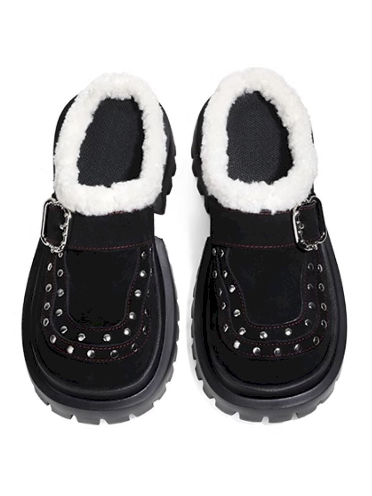 꼭두각시 쇼 [Original] New Baotou Wear Punk Wool 슬리퍼 2025 두꺼운 껍질과 양털 Birkenstocks