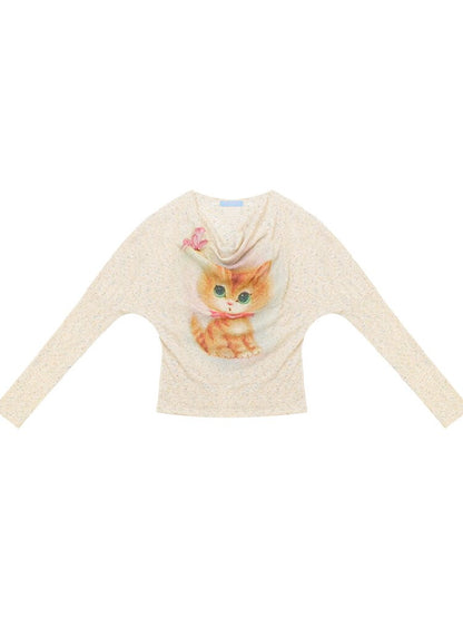 Swaying Collar Cat Knit Sweater【s0000017882】