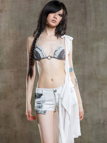 Drawstring Crash Ruffle Bikini【s0000012659】
