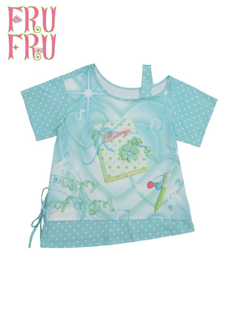 Lucky Clover Mint Shoulder T Shirt【s0000017454】