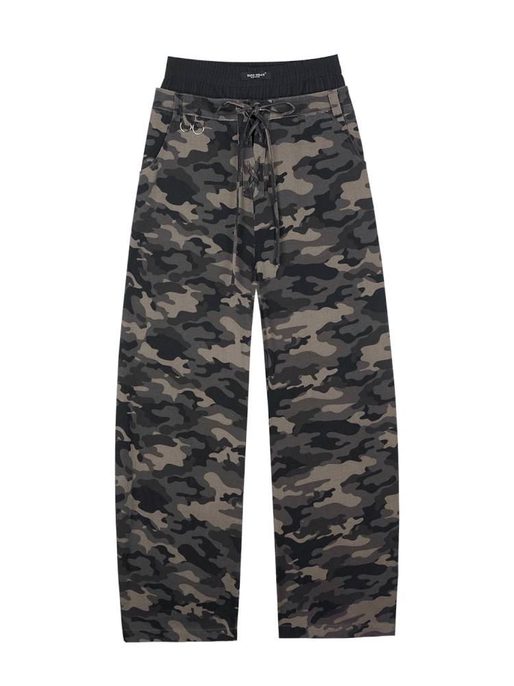 Street cool double waist camo pants【s0000014373】