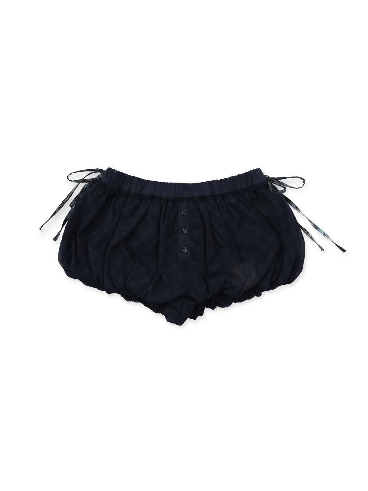 Plaid Panelled Mesh Bud Shorts【s0000016135】
