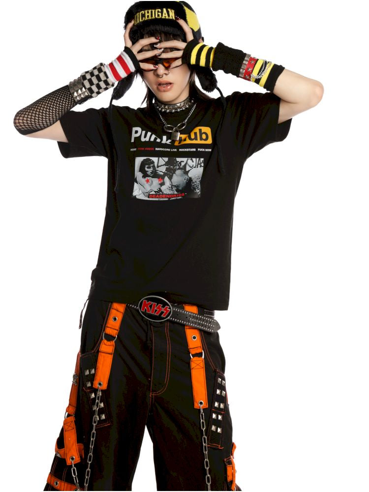 Street tide cool unisex hundred shoulder T-shirt【s0000013605】