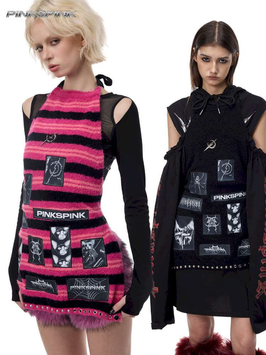 Patch Embroidery Punk Apron Sweater【s0000015118】